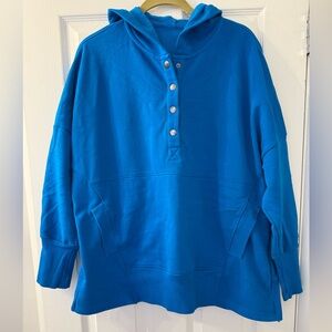 Women's Oversized Teal Fleece Hoodie